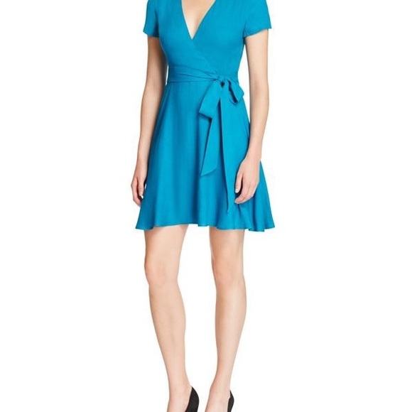 NWT Alice and Olivia “Adrianna” Faux Wrap Dress in Dark Turquoise - Picture 2 of 11